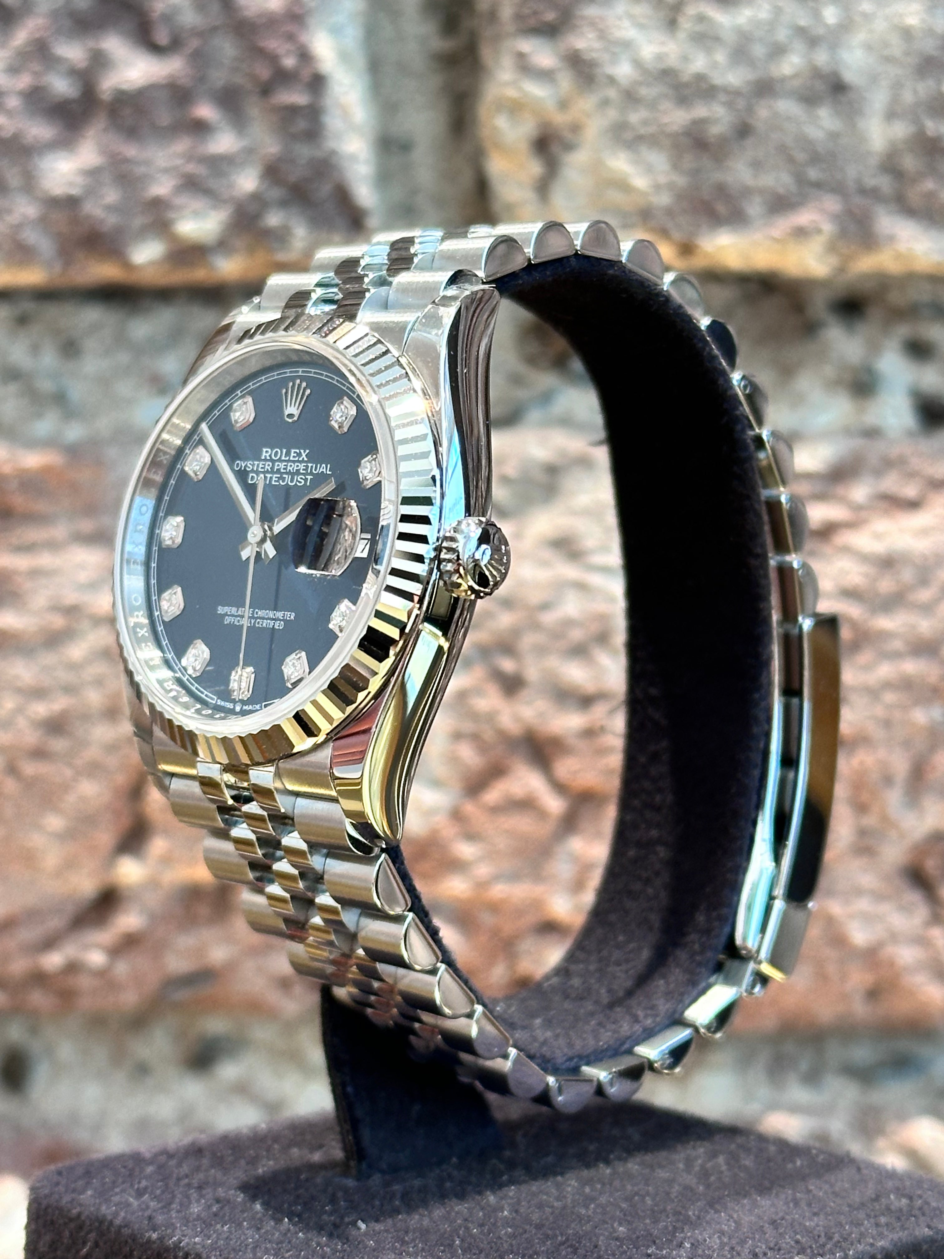 Rolex Datejust 36 – Blaues Zifferblatt mit Diamanten, Modell 2025 Ref. 126234