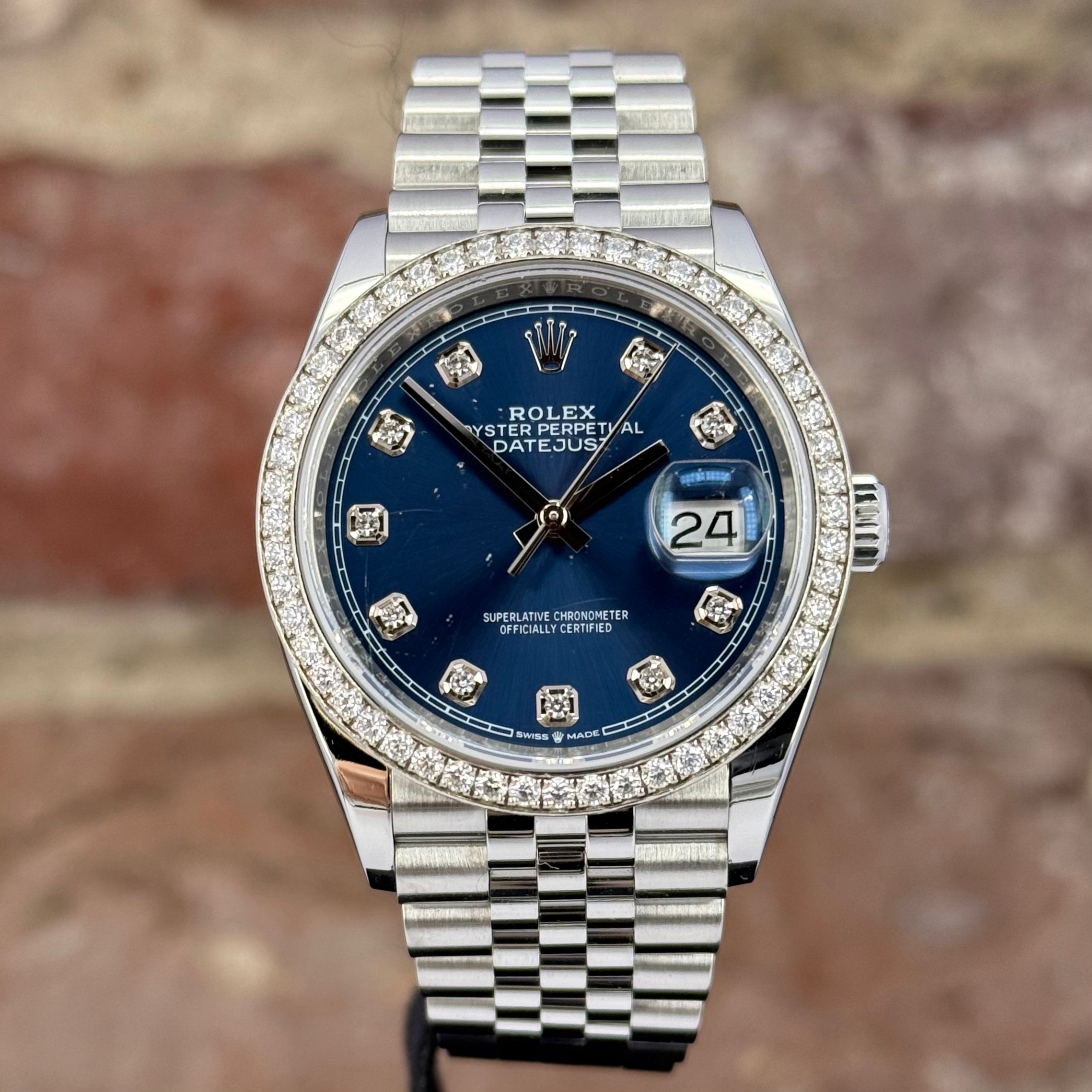 Rolex Datejust 36 - Blaues Zifferblatt mit Diamanten, Modell 2019, Ref.126284RBR