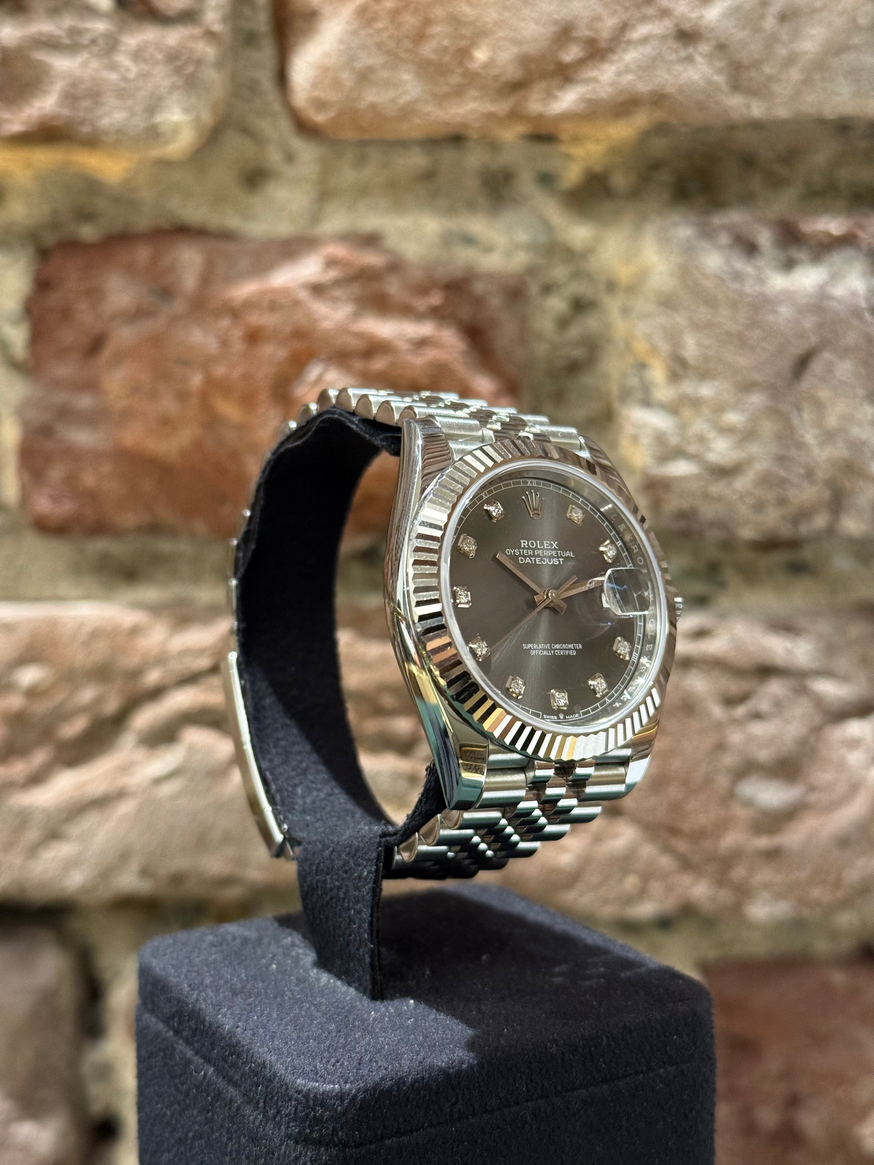 Rolex Datejust 41 - Graues Zifferblatt mit Diamanten, Modell 2022 Ref. 126334