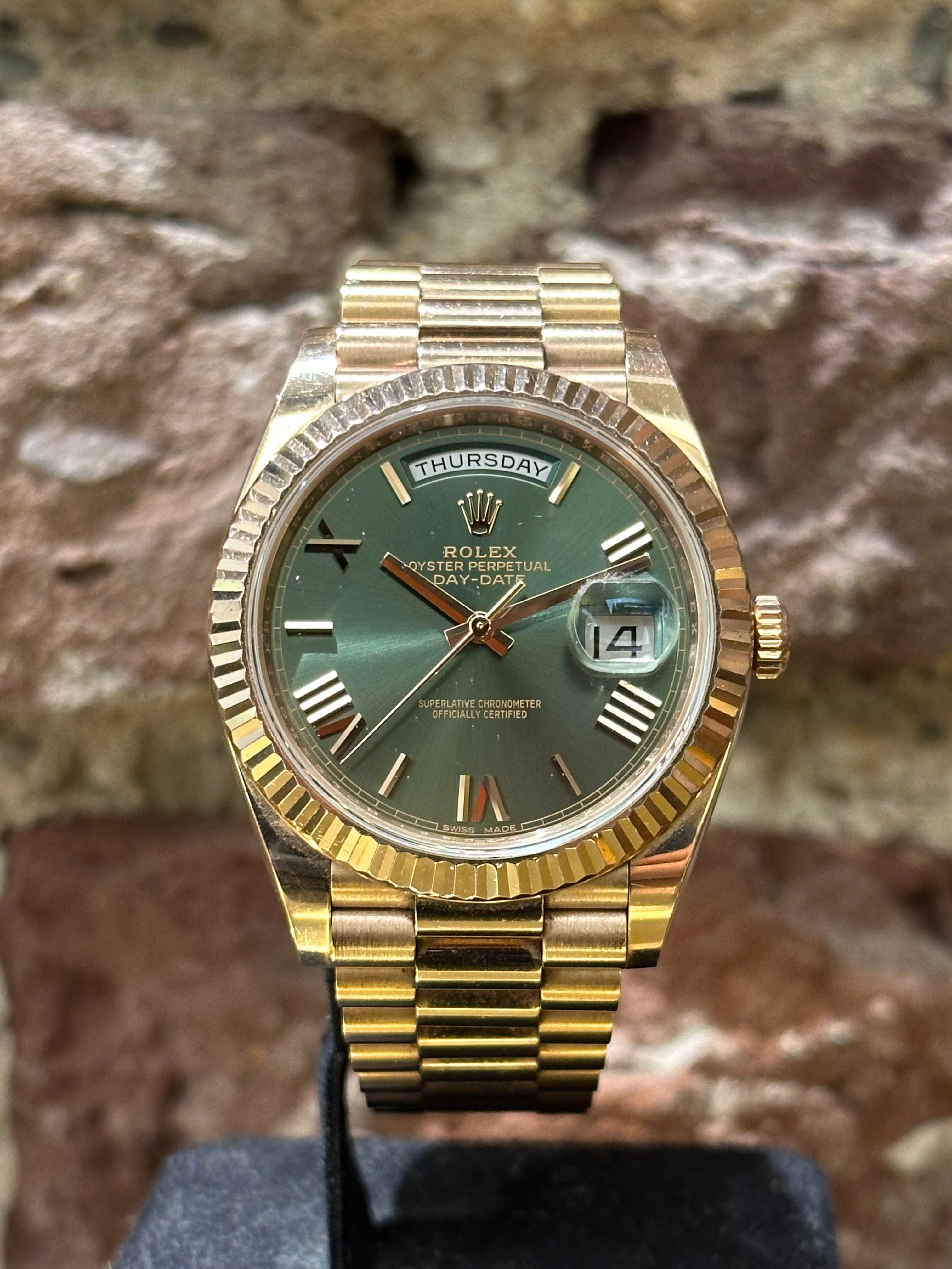 Rolex Day Date 40 – Grünes Zifferblatt , Modell 2018, Ref. 228235