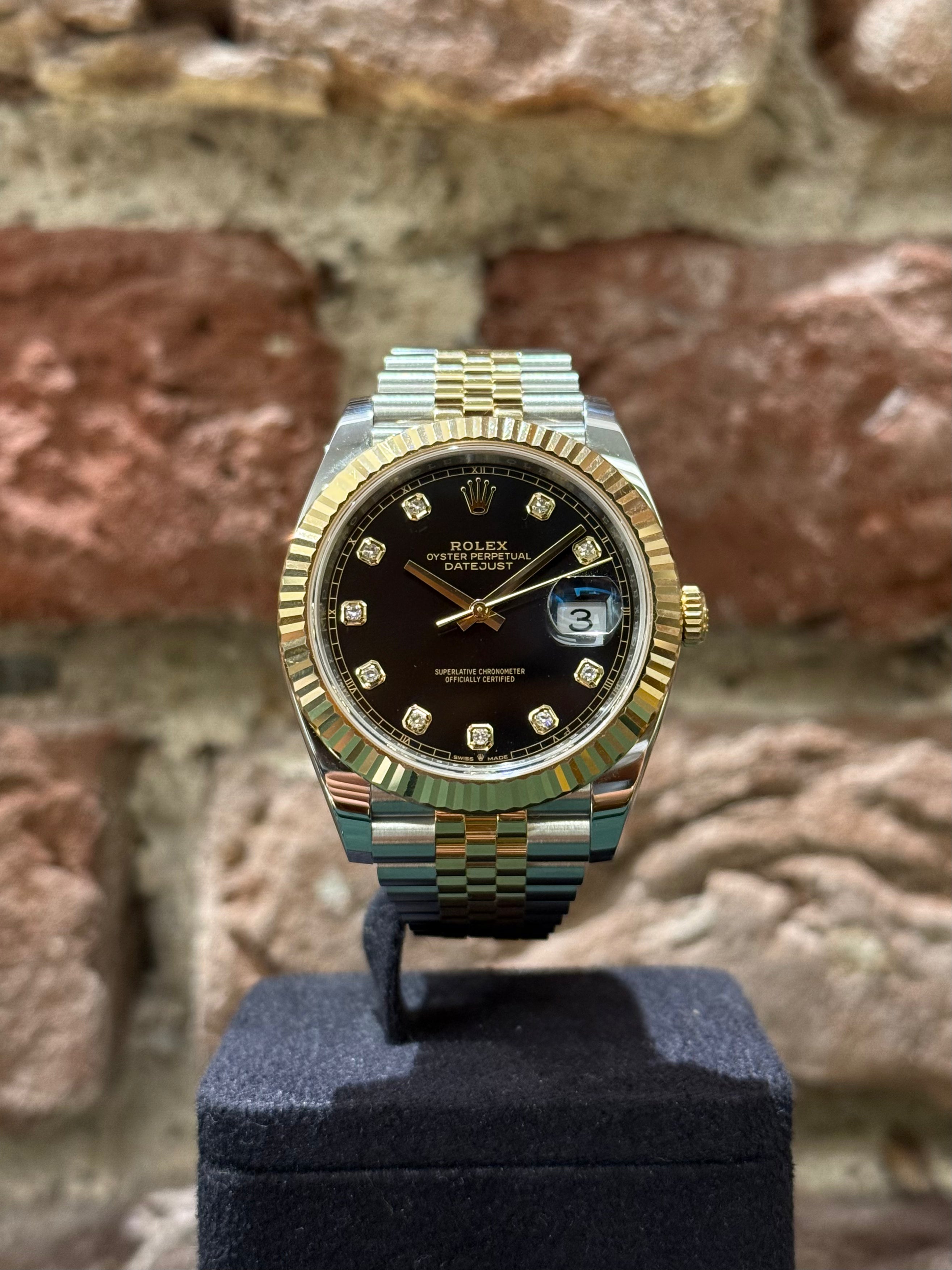 Rolex Datejust 41 - Schwarzes Zifferblatt mit Diamanten, Modell 2024, Ref.126333