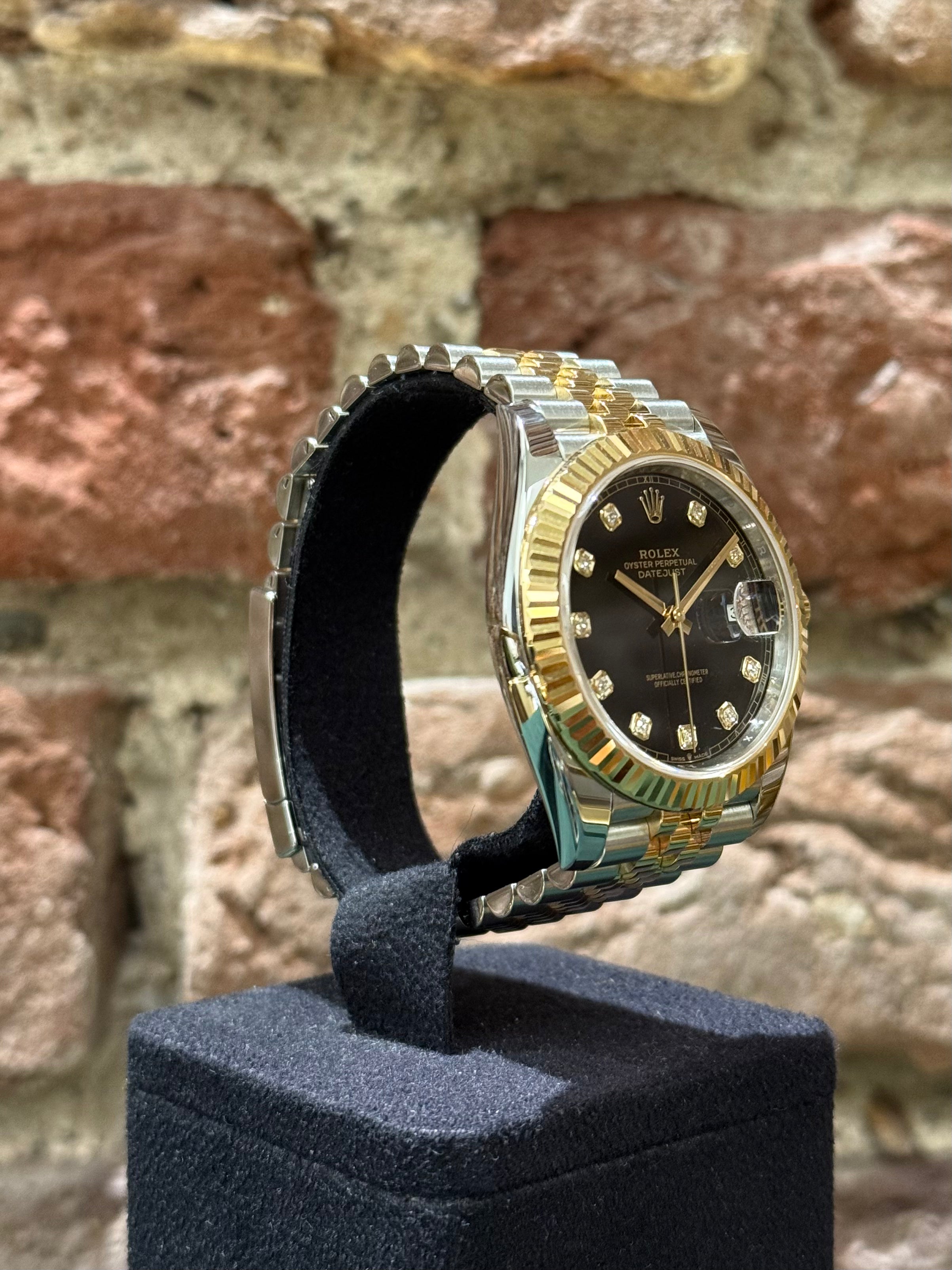 Rolex Datejust 41 - Schwarzes Zifferblatt mit Diamanten, Modell 2024, Ref.126333