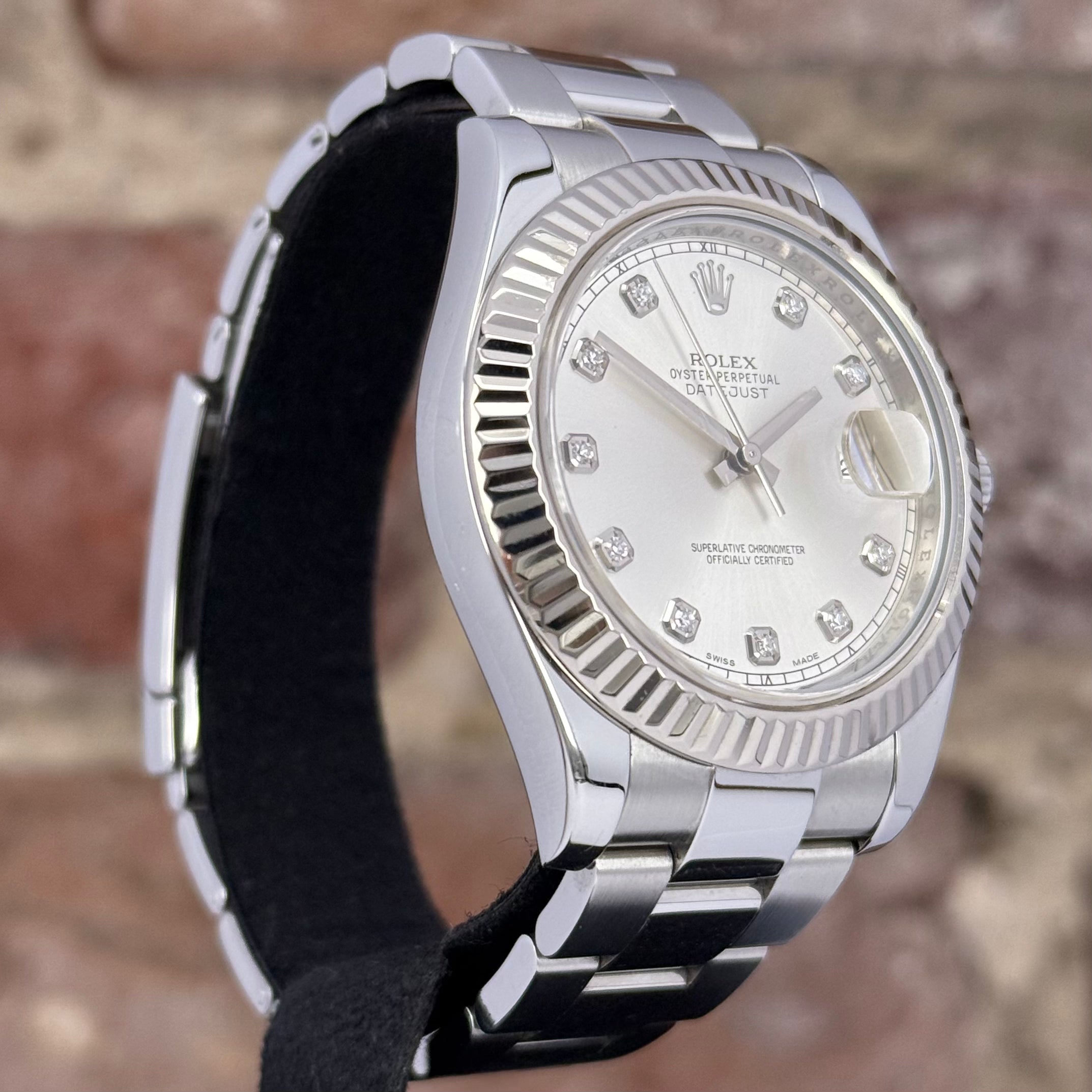 Rolex Datejust II 41 - Silbernes Zifferblatt mit Diamanten, Modell 2014, Ref. 116334