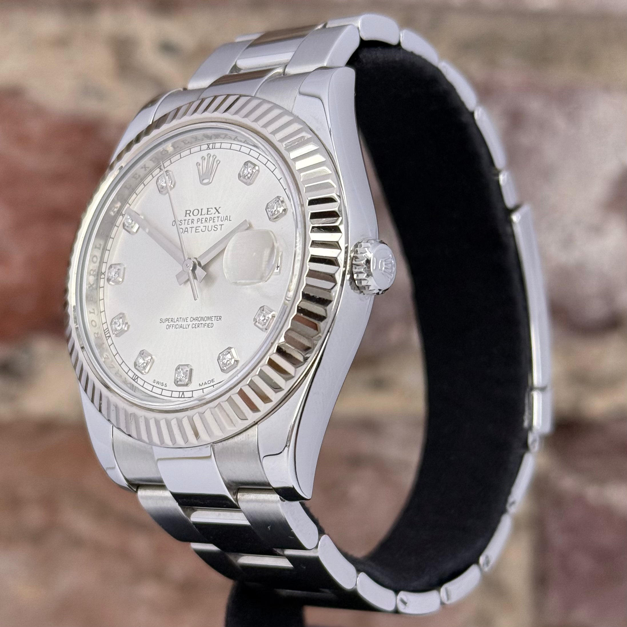 Rolex Datejust II 41 - Silbernes Zifferblatt mit Diamanten, Modell 2014, Ref. 116334
