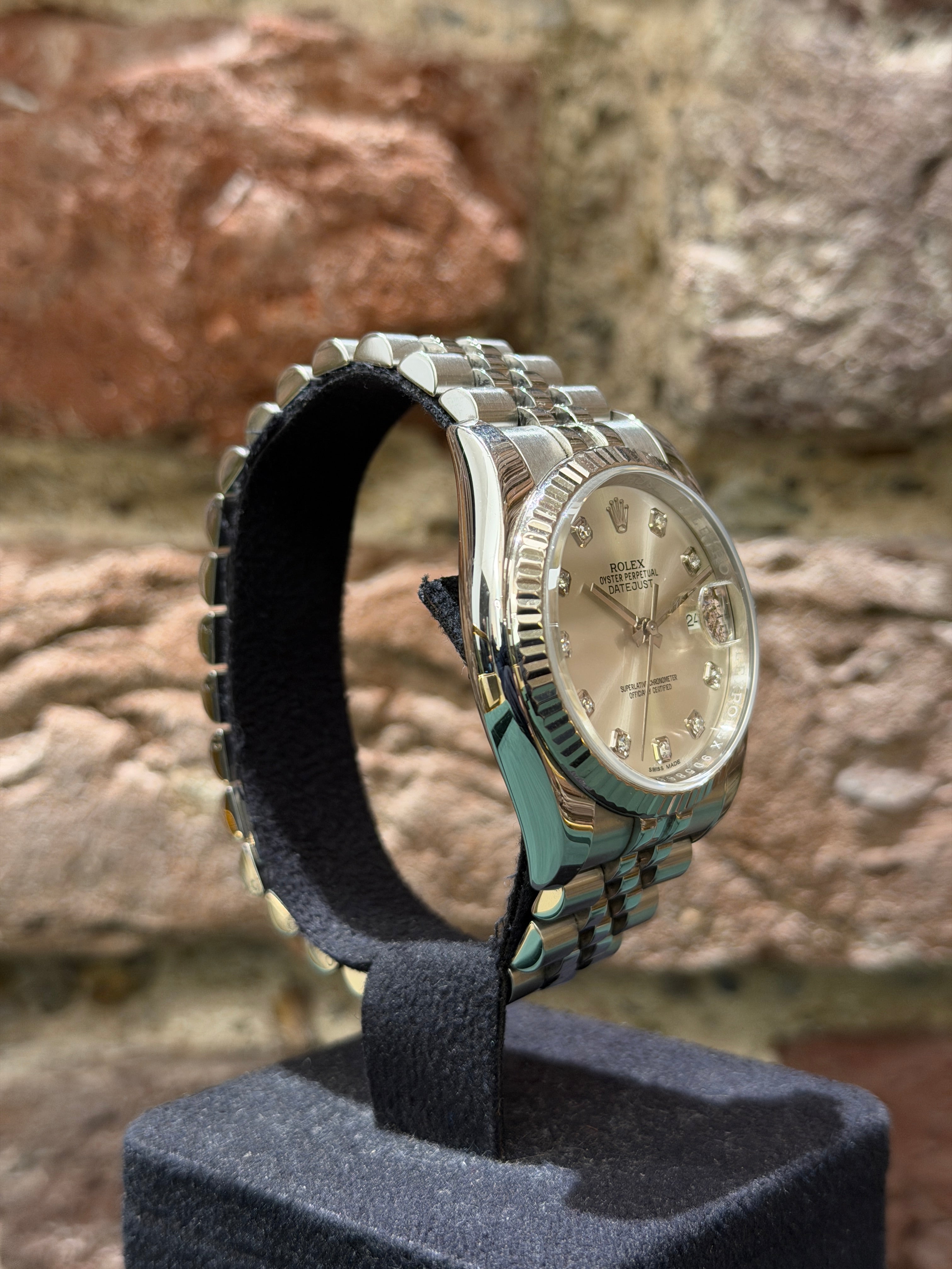 Rolex Datejust 36 - Silbernes Zifferblatt mit Diamanten, Modell 2018, Ref. 116234