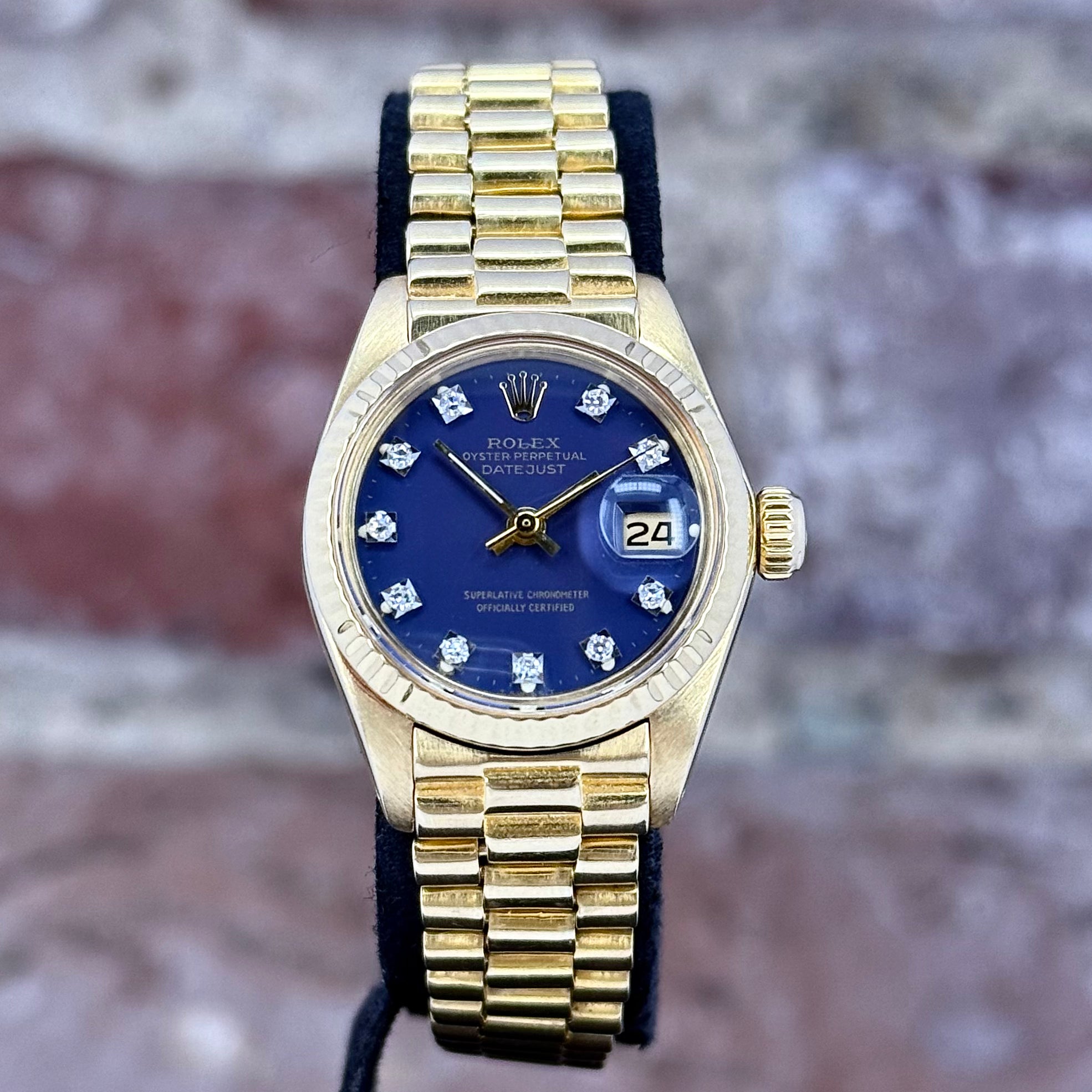 Rolex Datejust 26, Blaues Zifferblatt mit Diamanten, Ref.6917