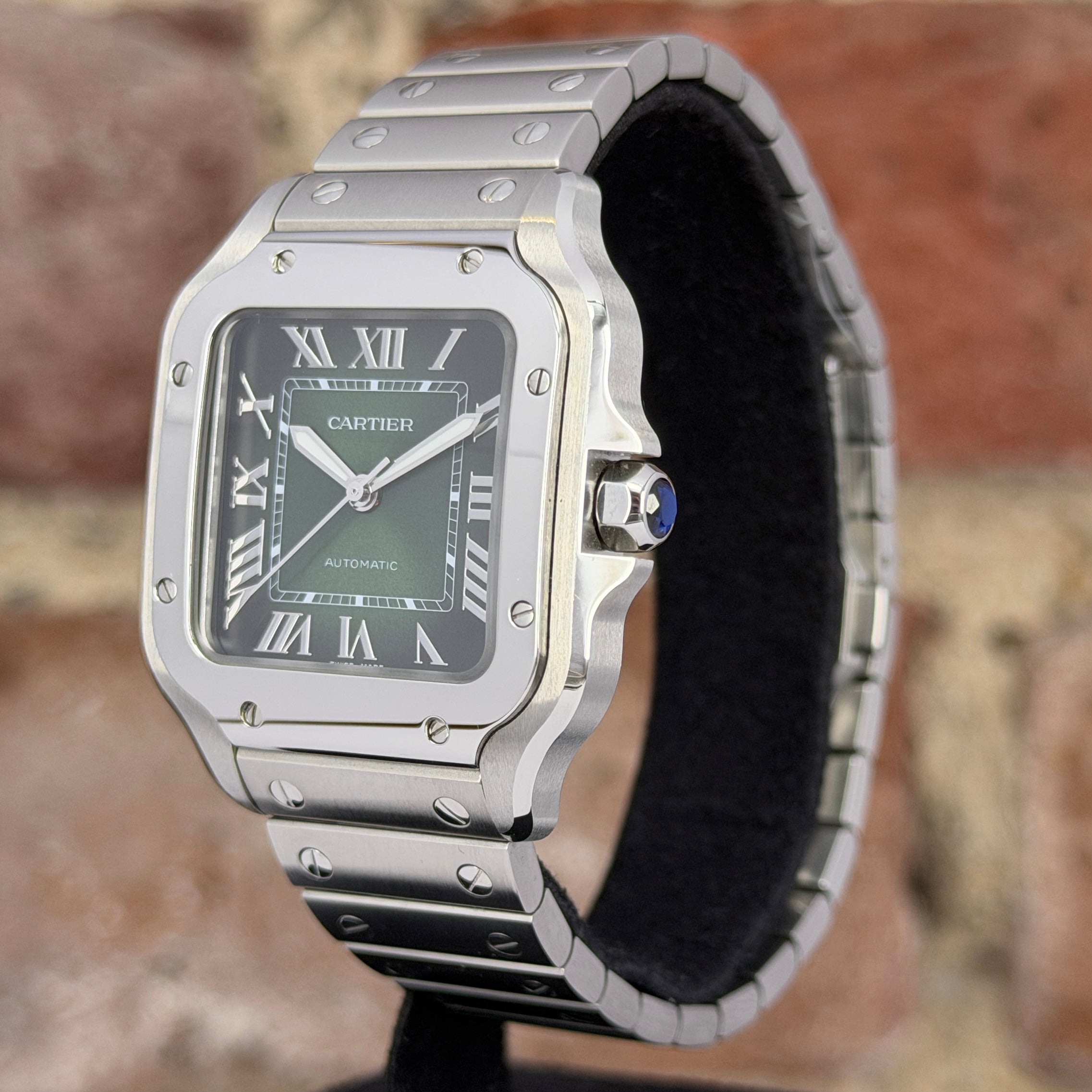 Cartier Santos - Mittlere Größe, Grünes Zifferblatt, Model 2025, Ref.WSSA0061