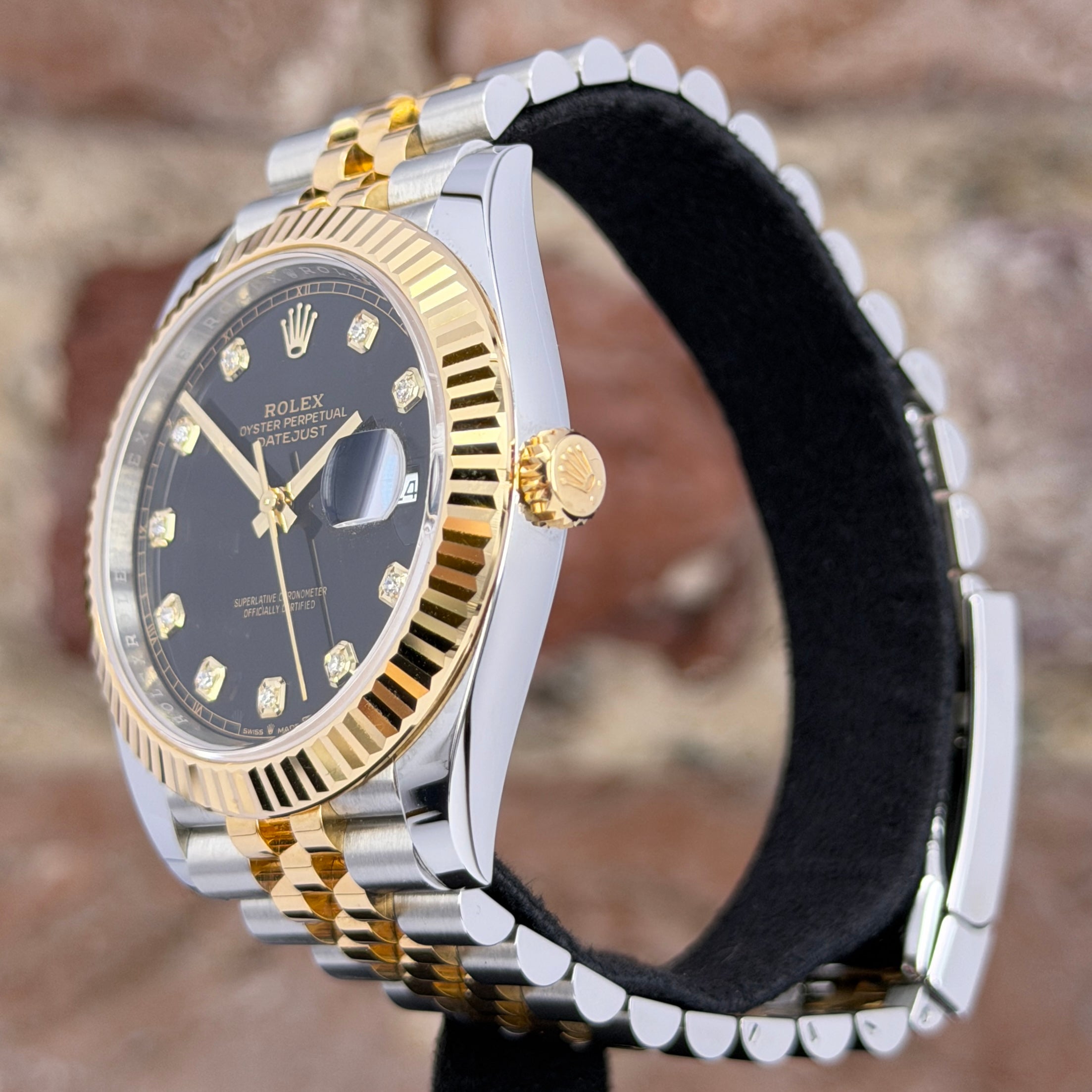 Rolex Datejust 41 - Schwarzes Zifferblatt mit Diamanten, Modell 2024, Ref.126333