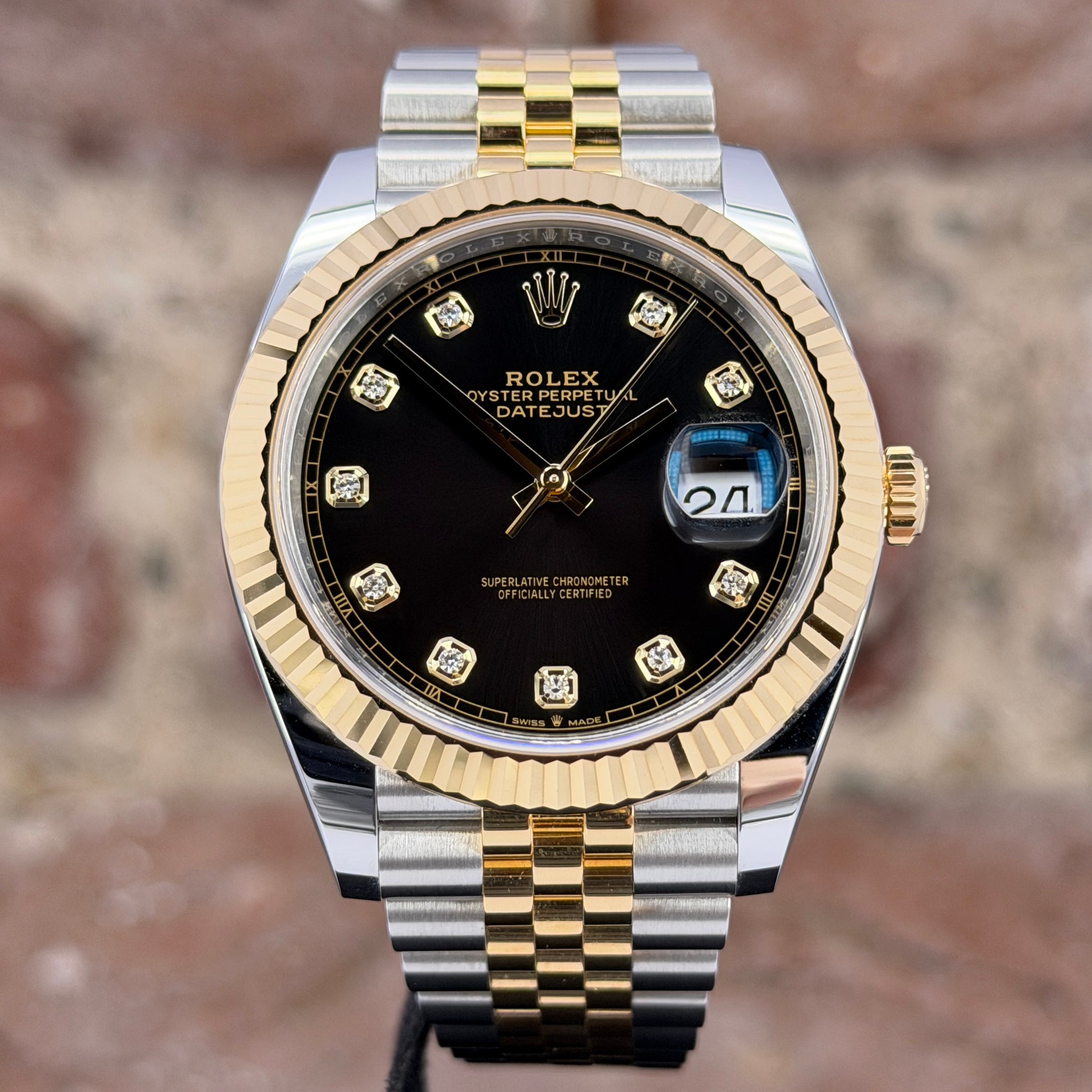 Rolex Datejust 41 - Schwarzes Zifferblatt mit Diamanten, Modell 2024, Ref.126333