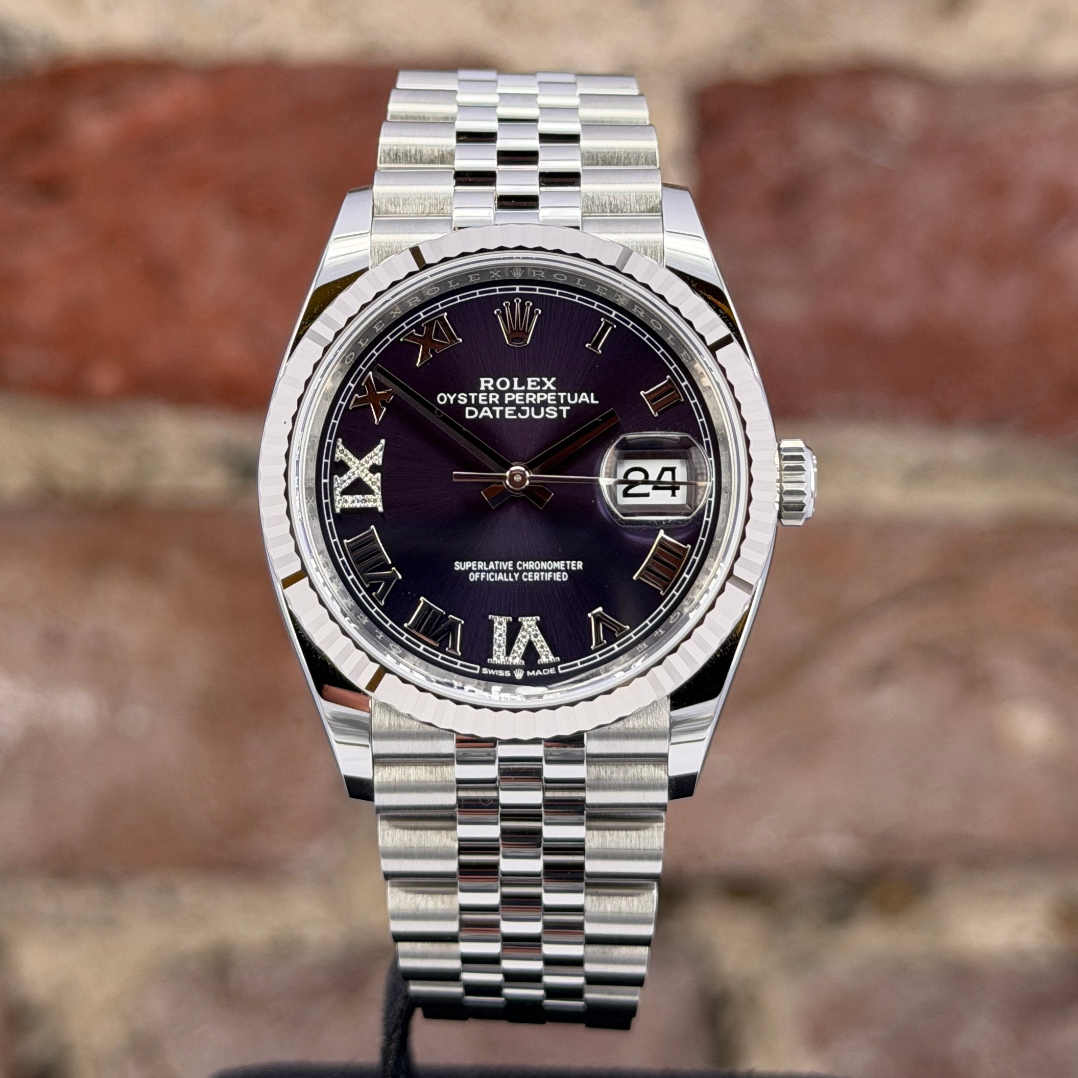 Rolex Datejust 36 -Auberginenfarbiges Ziffernblatt, Modell 2026, Ref. 126234