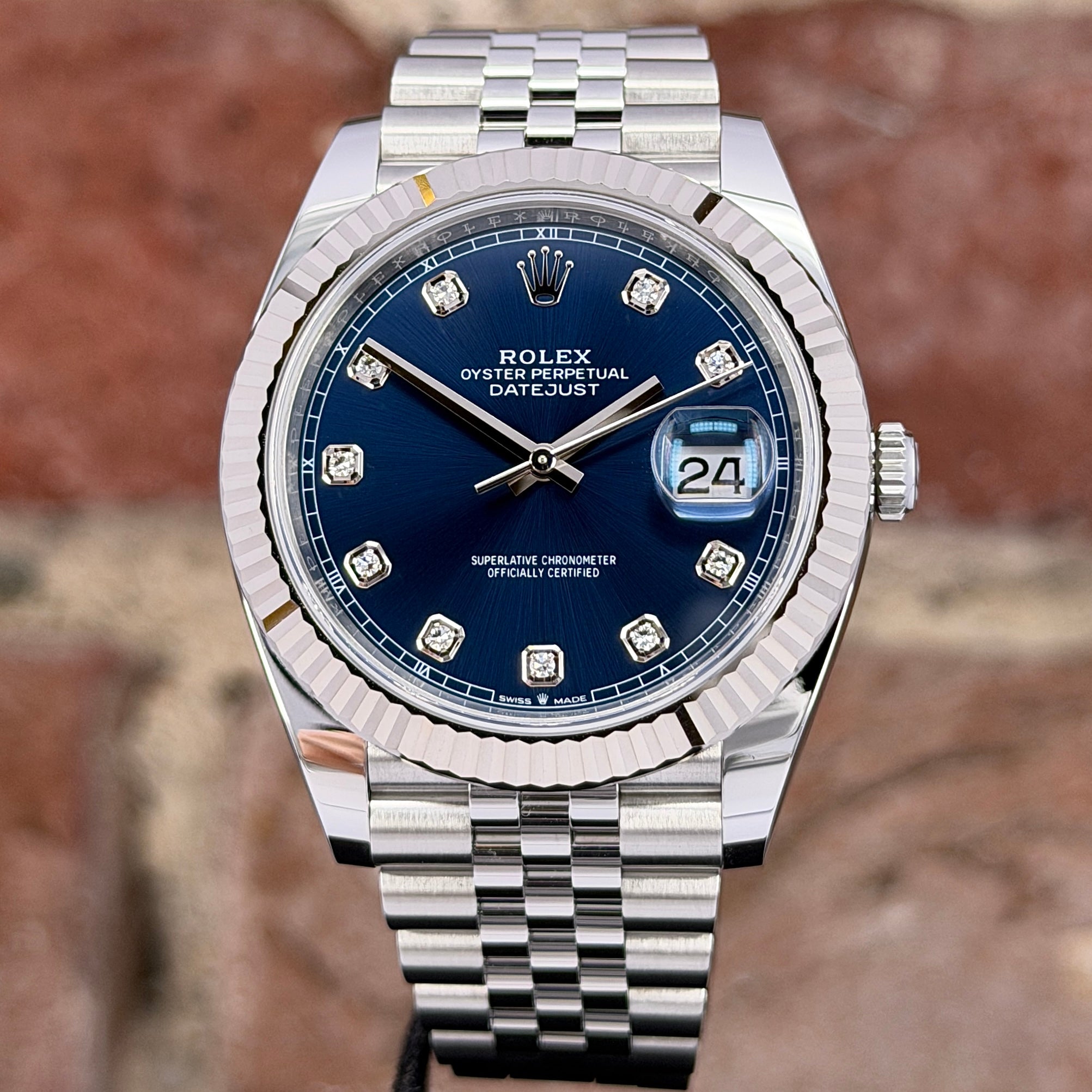 Rolex Datejust 41 - Blaues Zifferblatt mit Diamanten - Modell 2026,Ref.126334