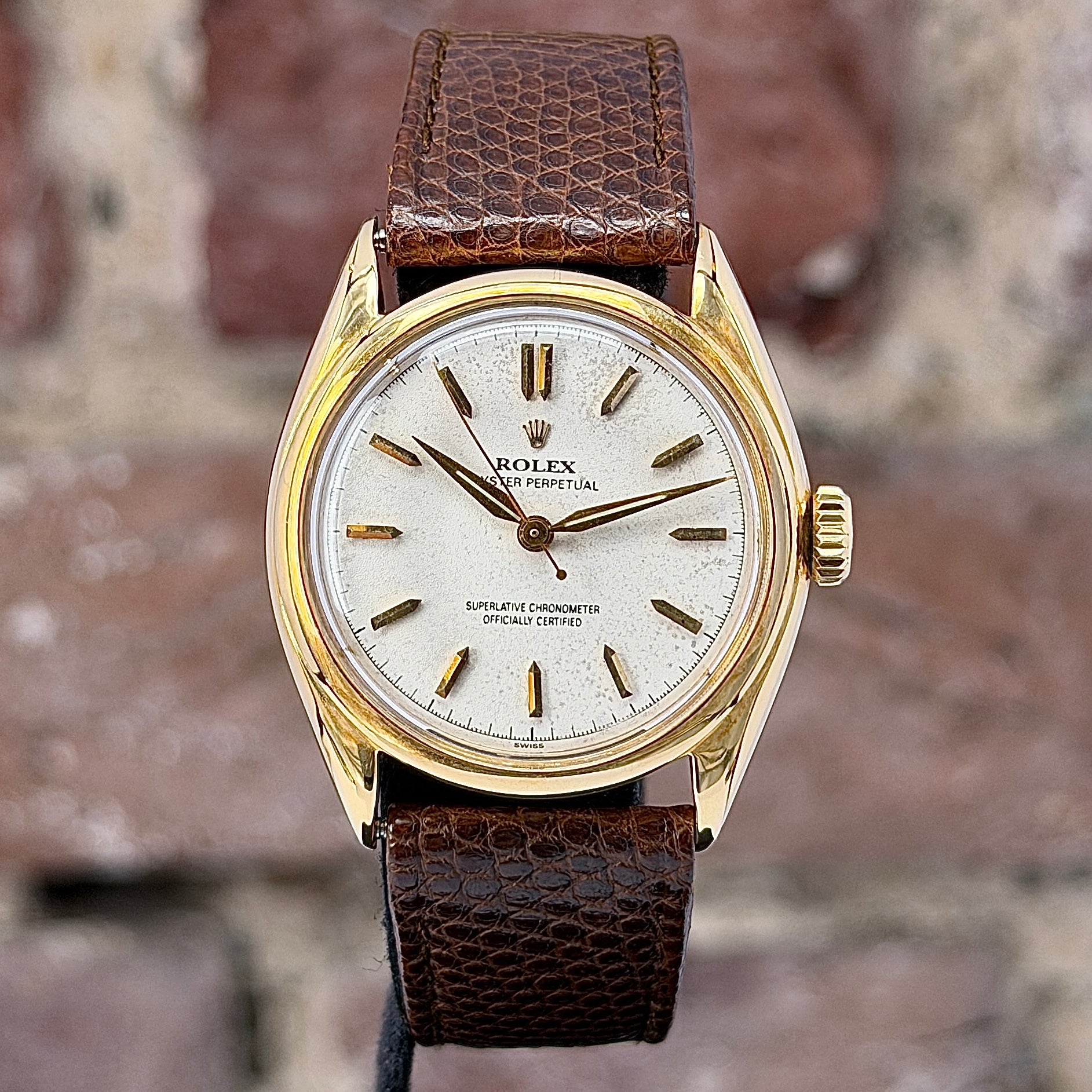 Rolex Oyster Perpetual 34 - Cremefarbiges Zifferblatt, Ref. 6048, Modell ca. 1952