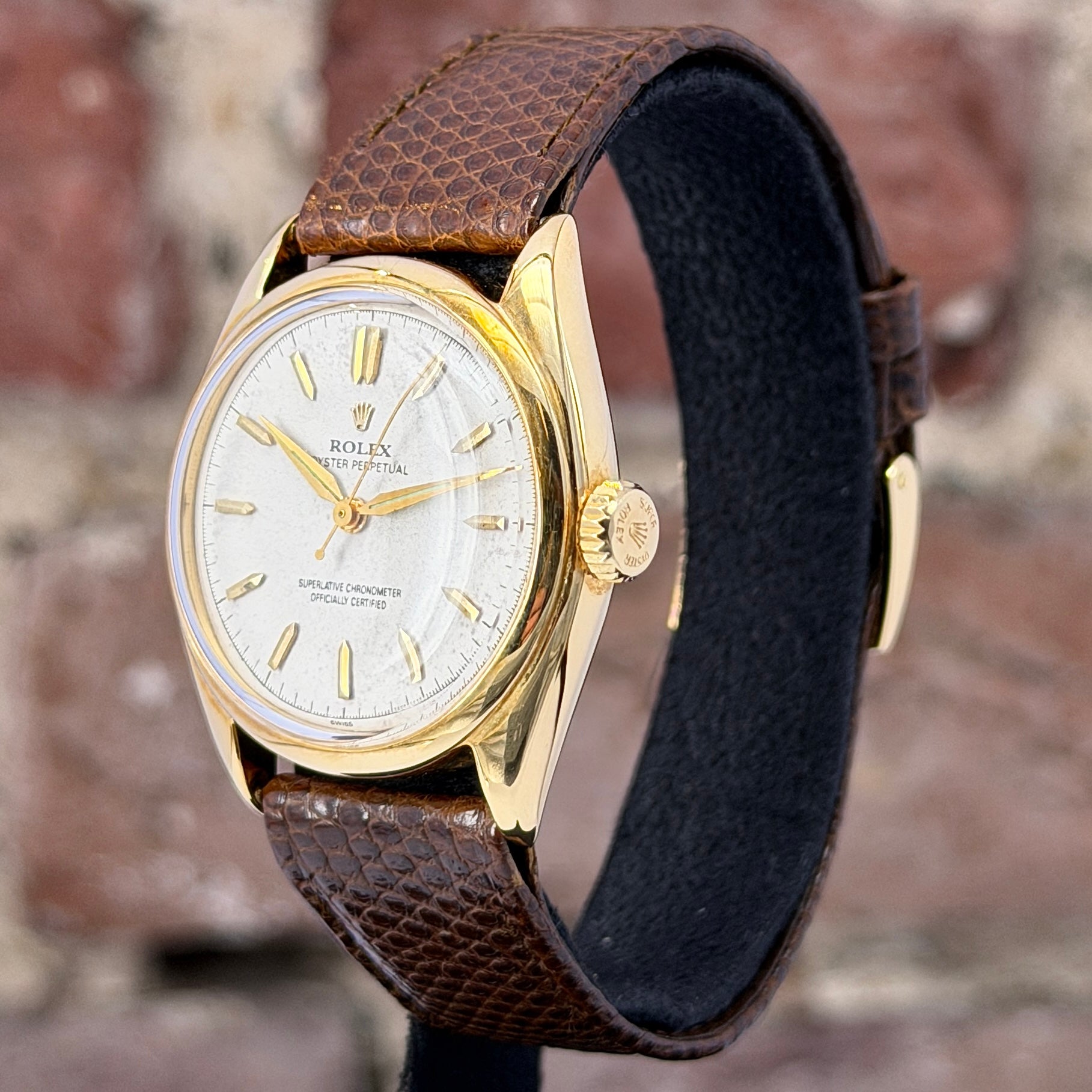 Rolex Oyster Perpetual 34 - Cremefarbiges Zifferblatt, Ref. 6048, Modell ca. 1952