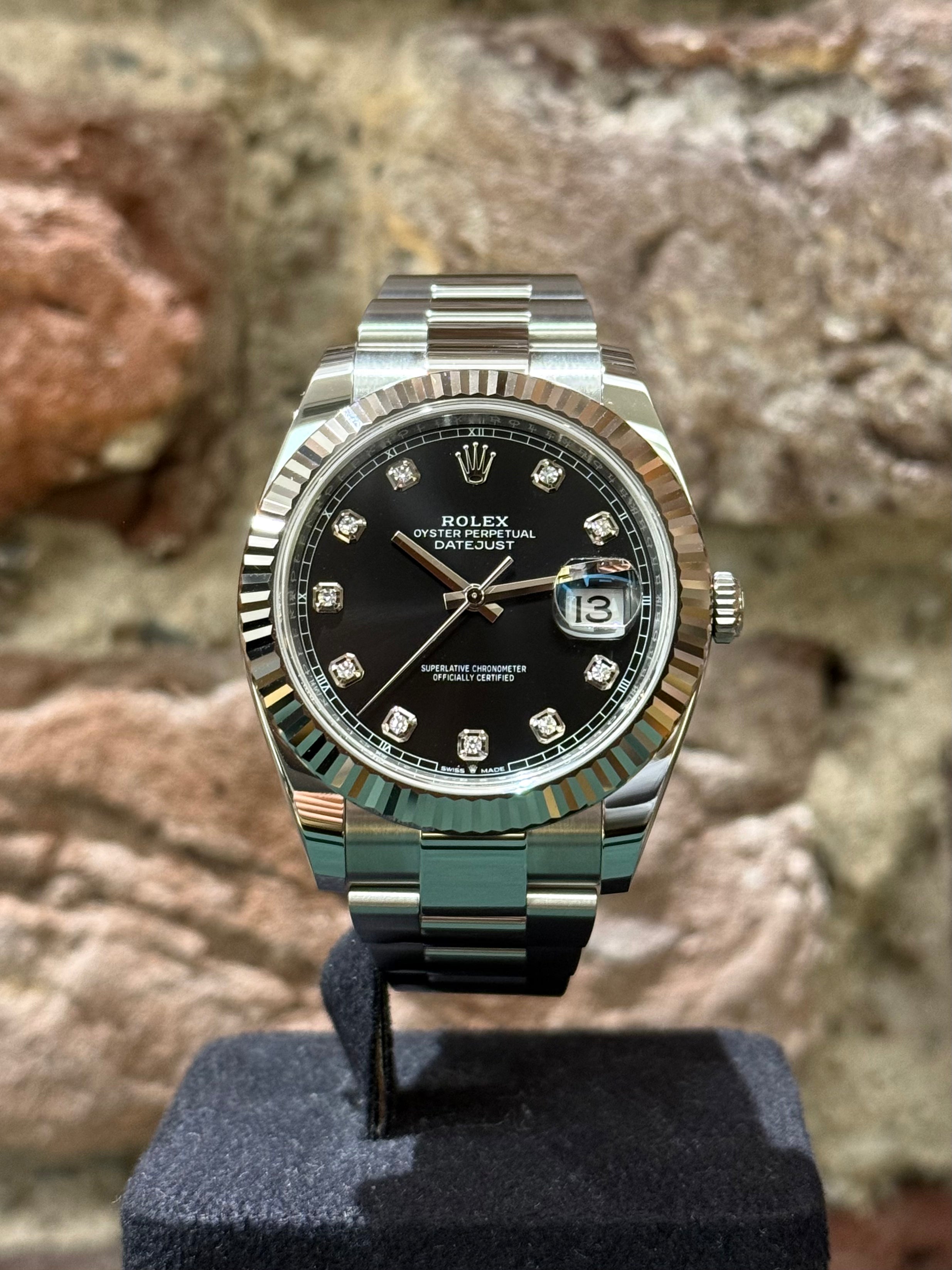 Rolex Datejust 41 - Schwarzes Zifferblatt mit Diamanten, Modell 2025, Ref. 126334