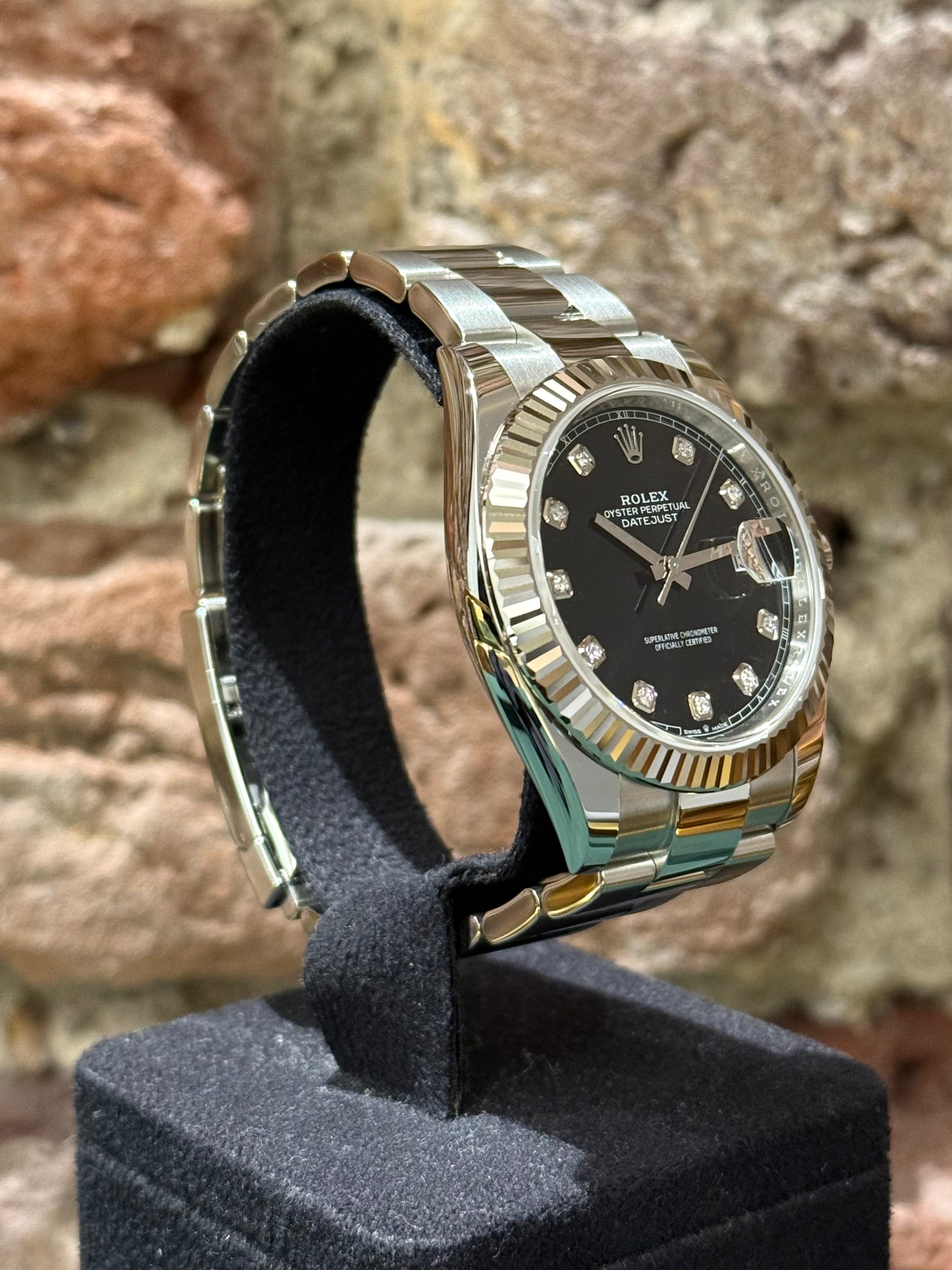 Rolex Datejust 41 - Schwarzes Zifferblatt mit Diamanten, Modell 2025, Ref. 126334