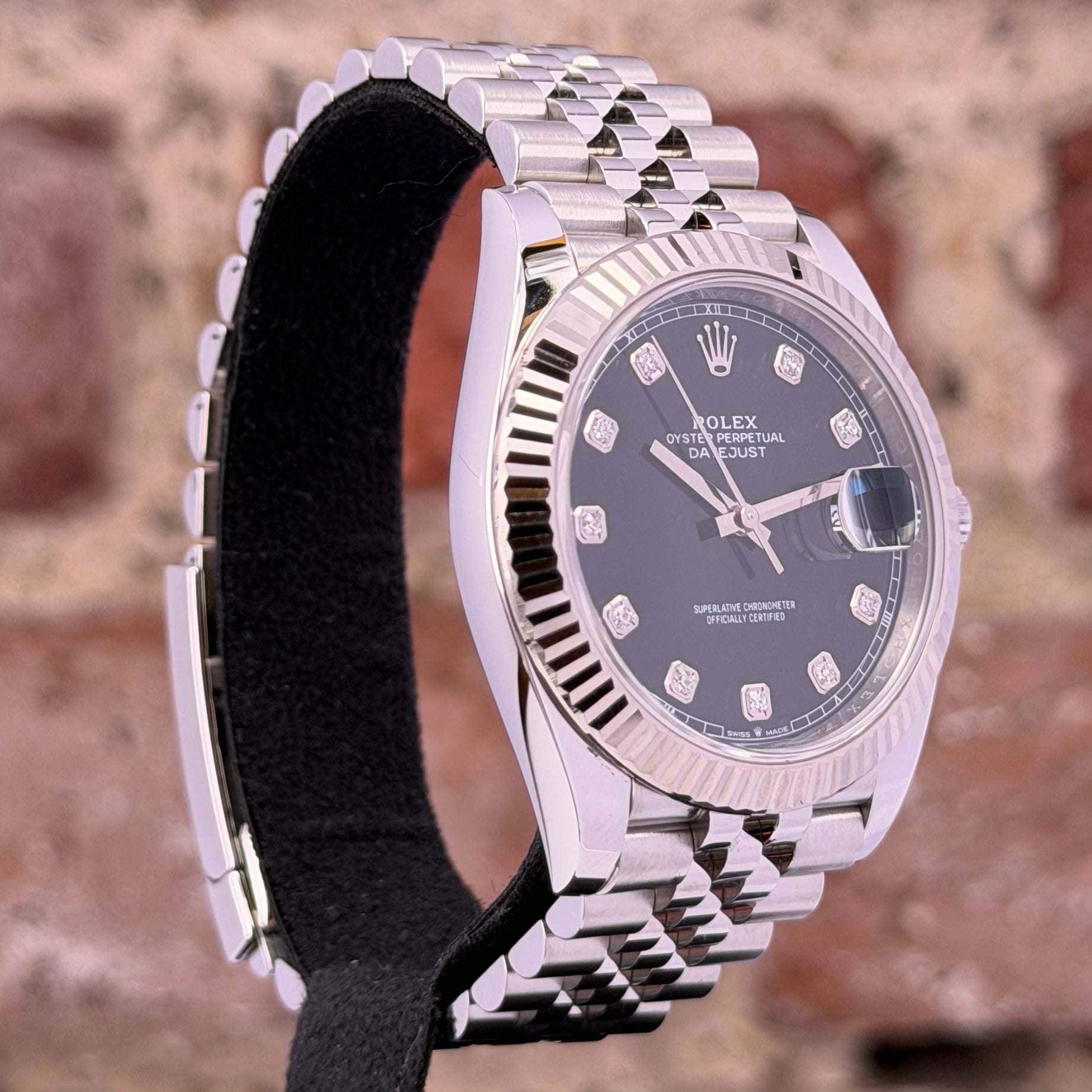 Rolex Datejust 41 - Schwarzes Zifferblatt mit Diamanten, Modell 2021, Ref.126334