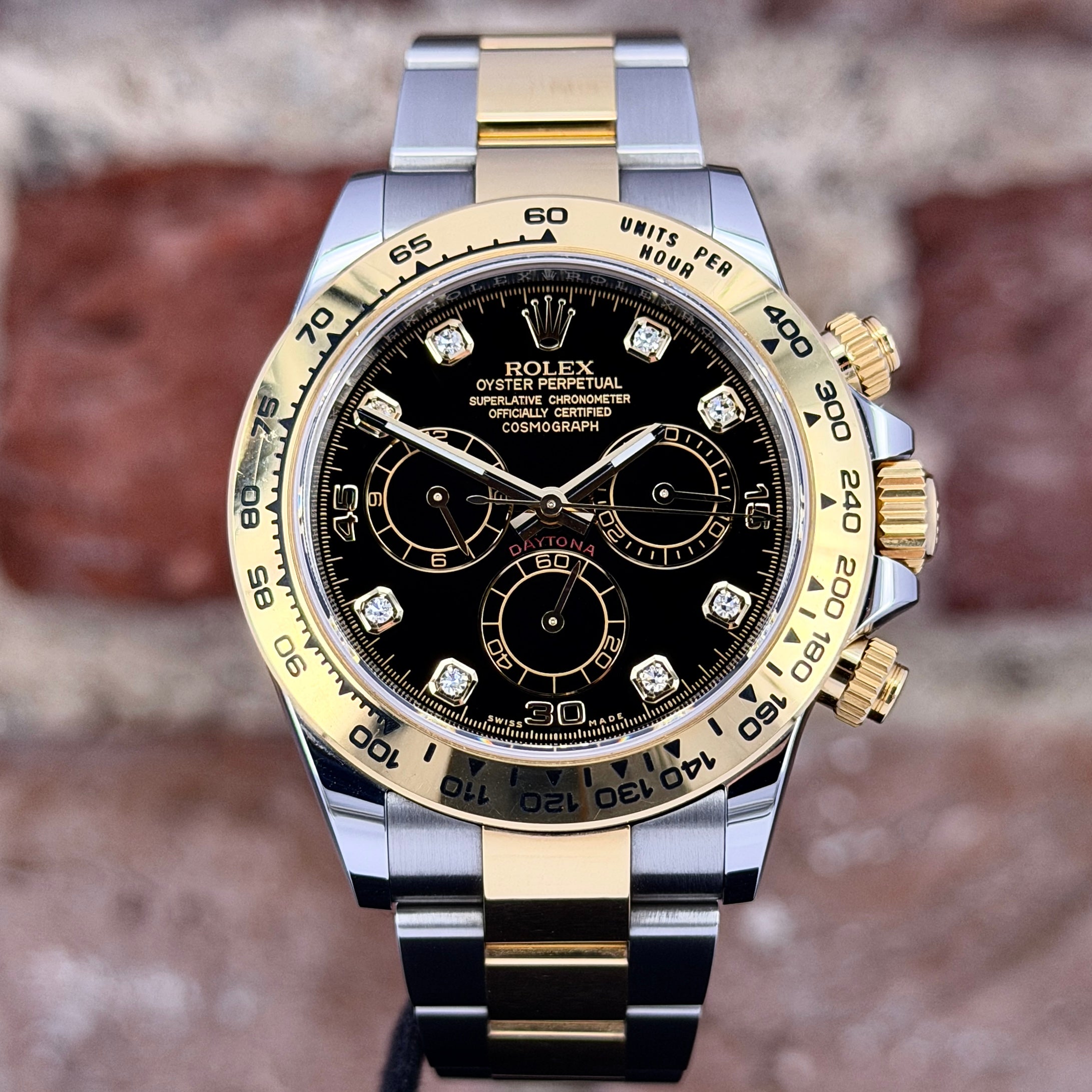 Rolex Daytona – Schwarzes Zifferblatt mit Diamanten, Modell 2020, Ref. 116503