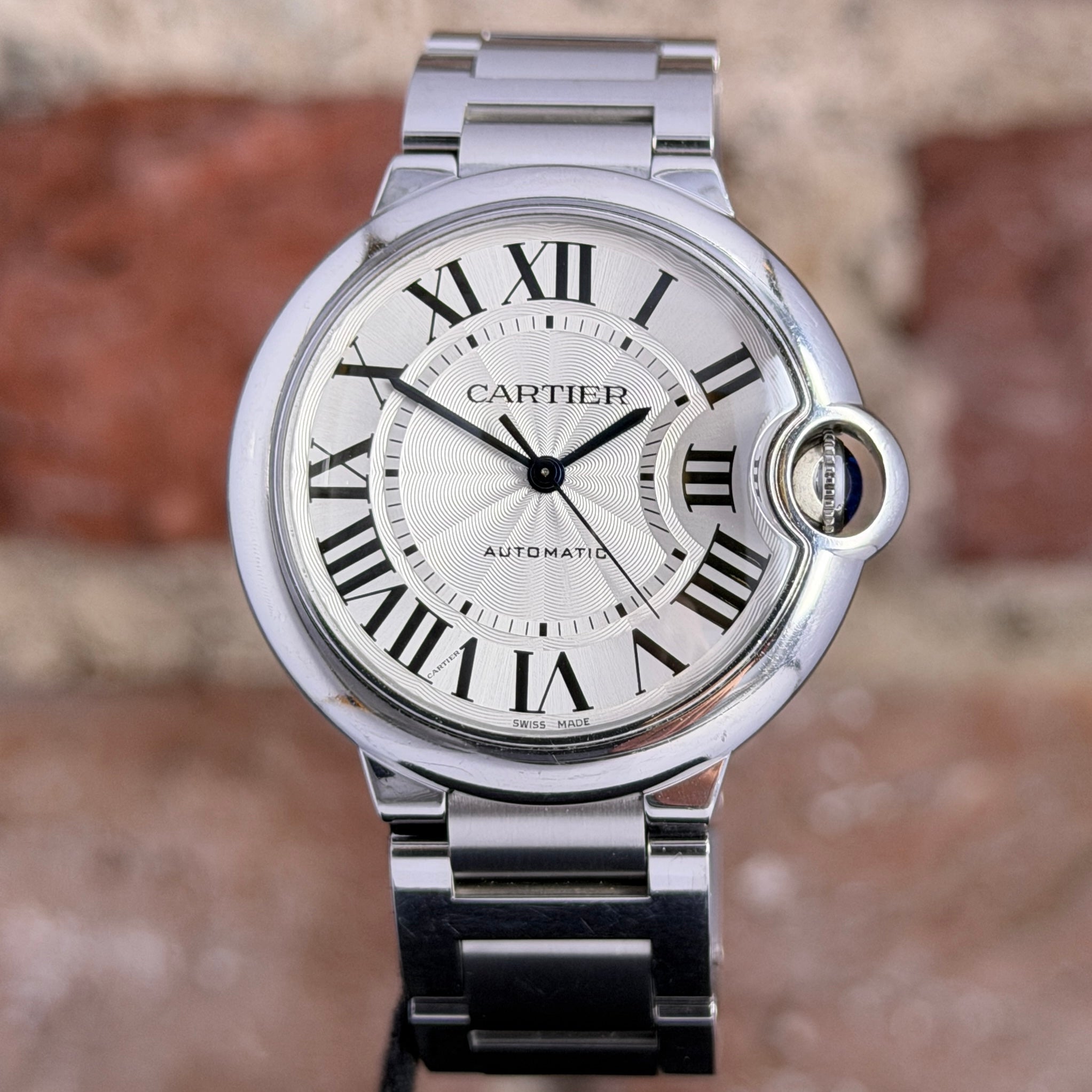 Cartier Ballon Bleu 36 - Silbernes Zifferblatt, Ref.3284