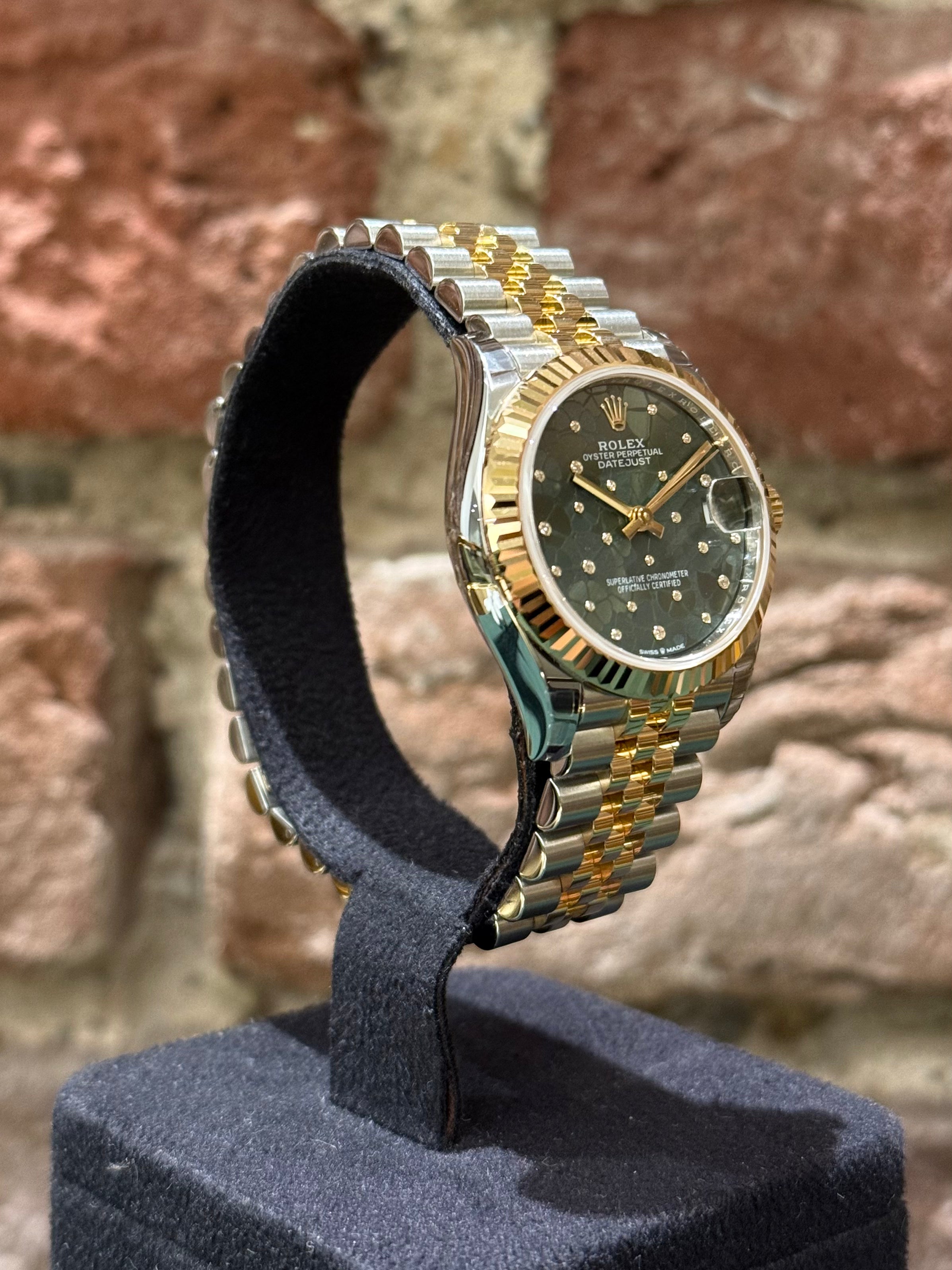 Rolex Datejust 31 - Grünes Zifferblatt mit Diamanten, Modell 2025, Ref.278273