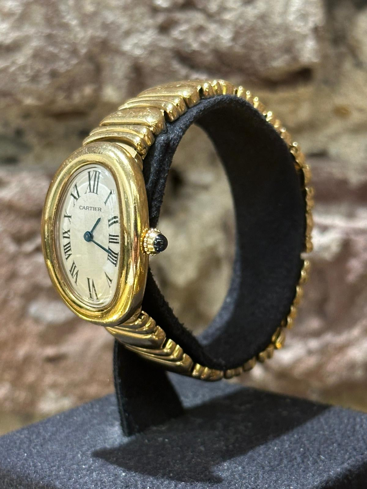 Cartier Baignoire - Silbernes Ziffernblatt, Modell 1990, Ref. 8057912